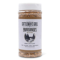 A bottle of Cattlemans Grill Provisioners Blend seasoning mix.